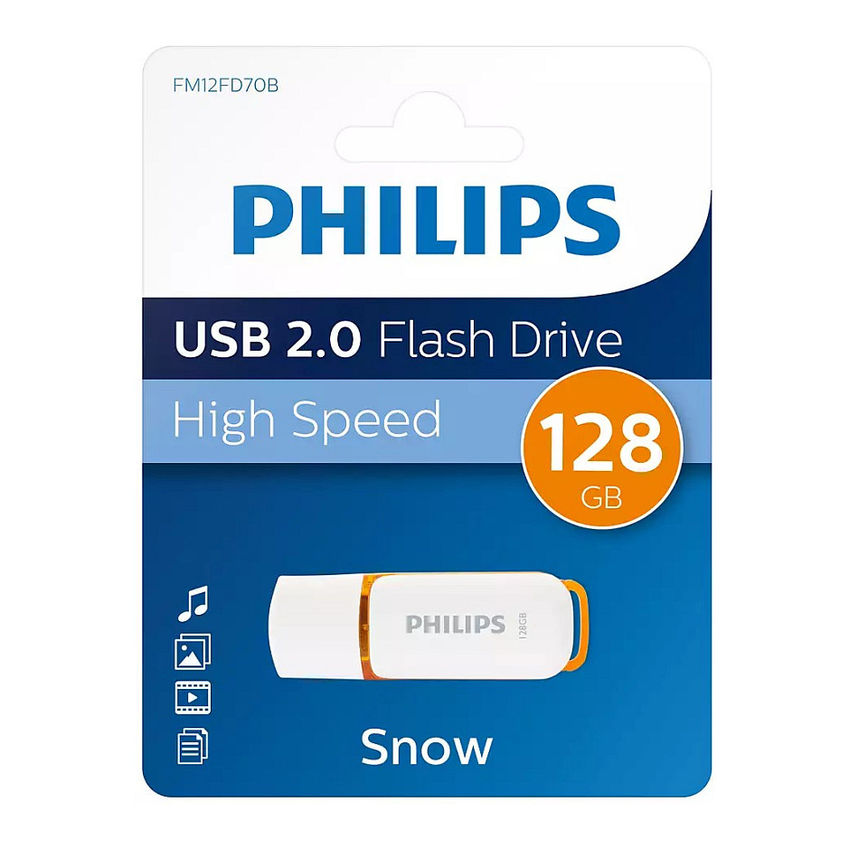 USB Flash Drive Philips FM12FD70B / 128GB / USB Type-A / USB 2.0 - Bardhë - 5