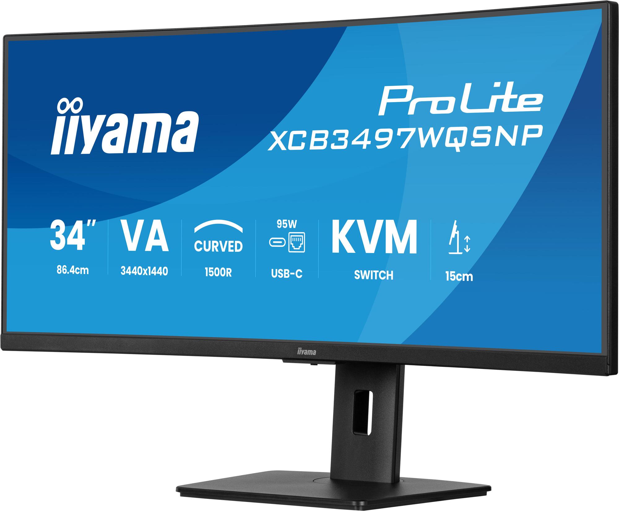Monitor iiyama ProLite XCB3497WQSNP-B1 / 34" / UWQHD VA Curved / 120Hz / 0.4ms / HDMI+DisplayPort+USB-C - Zezë - 3