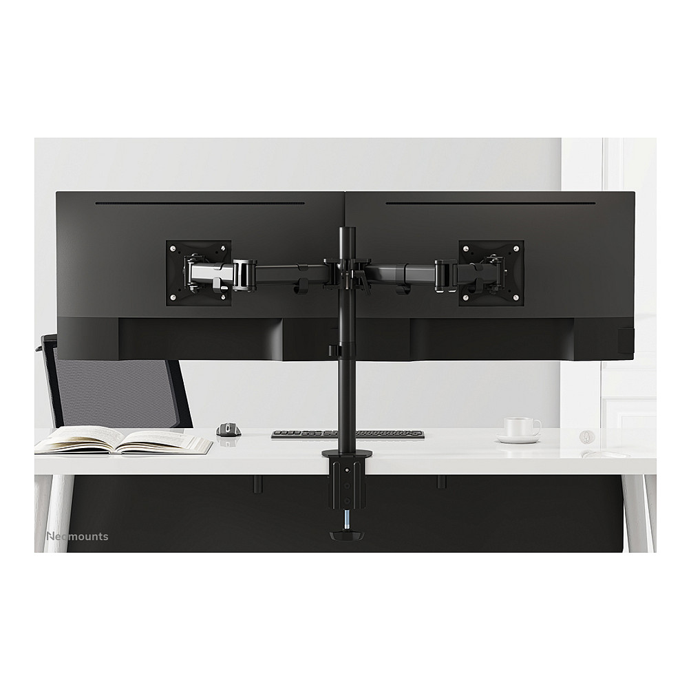 Mbajtëse për Monitor Neomounts / 2 Monitorë / 10"-27" / 8kg për Monitor / VESA 75x75-100x100 / Full Motion / Tavolinë - Zezë - 14