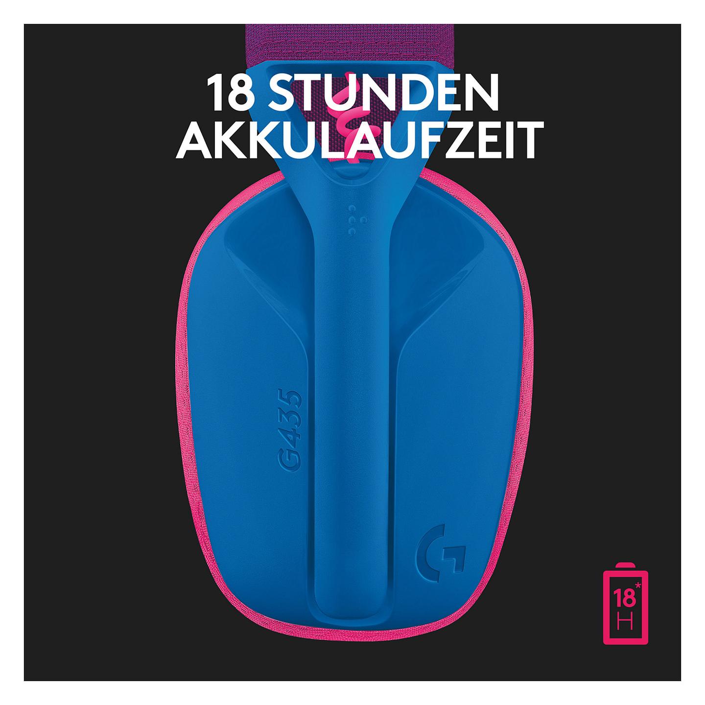 Kufje Gaming Logitech G435 LIGHTSPEED / Wireless / Bluetooth - Blu/Rozë - 14