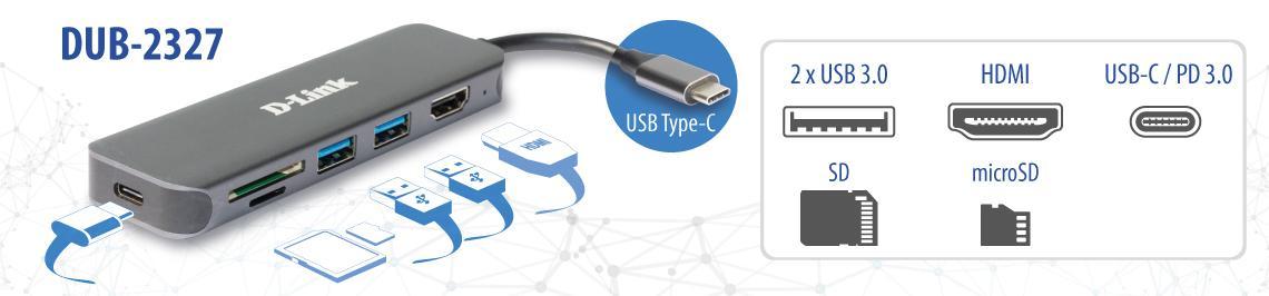 Docking Station D-Link DUB-2327 / USB-C / HDMI / SD/microSD / 60W - Hiri - 2