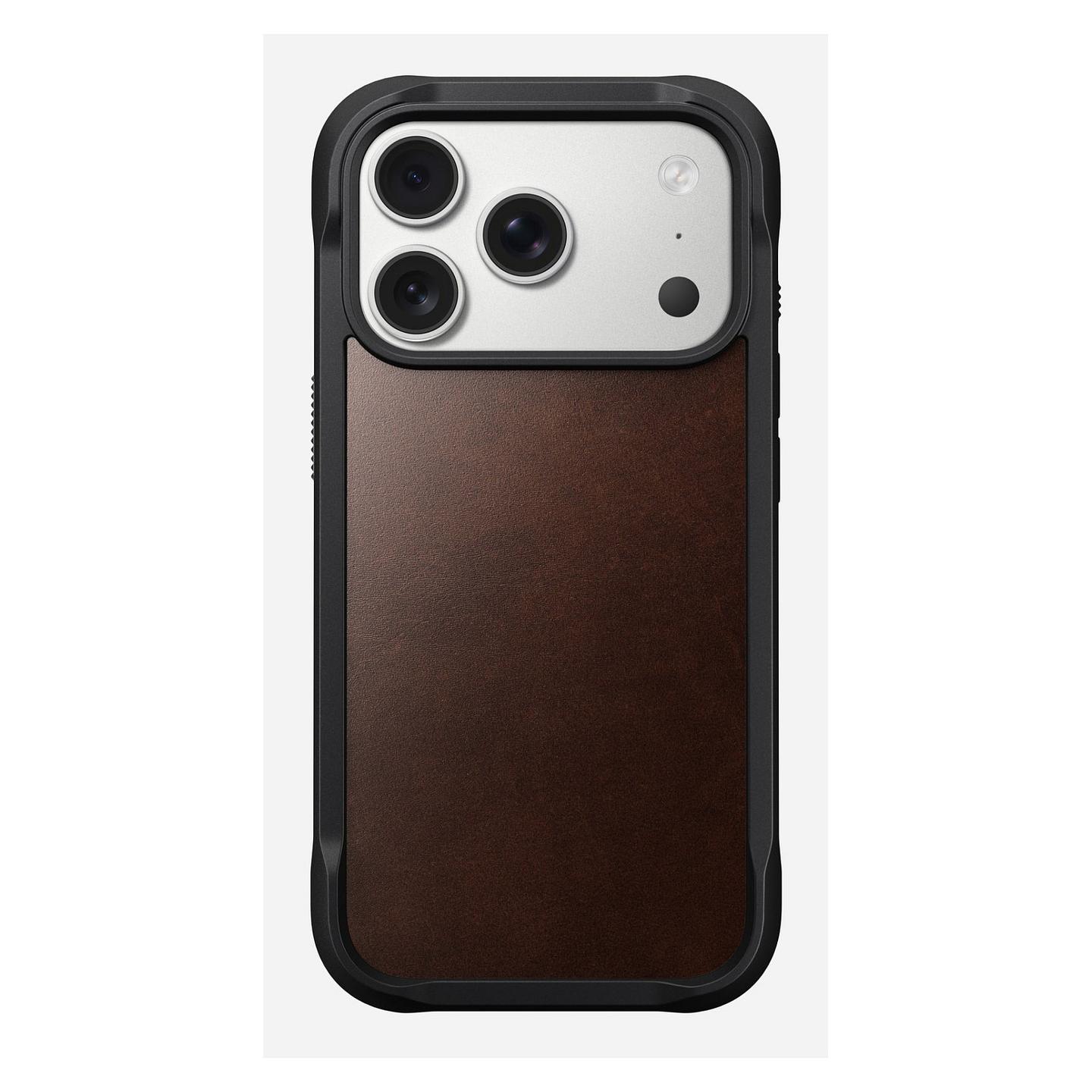 Case për Telefon Nomad Rugged Leather / iPhone 17 Pro 6.3" / Lëkurë Horween / Polikarbonat + TPU / MagSafe + Qi2 / Mbrojtje deri 4.5 m - Kafe - 7
