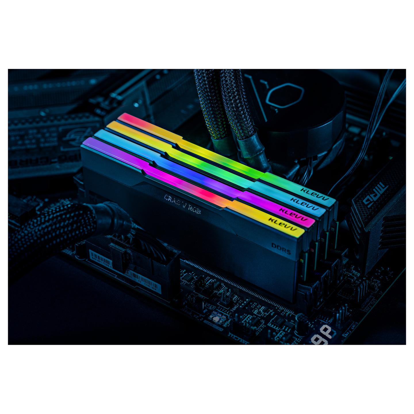 Memorie DDR5 KLEVV CRAS V RGB, 32GB (2x16GB), 6400MT/s, CL30, AMD EXPO, Intel XMP, RGB - Zezë - 18