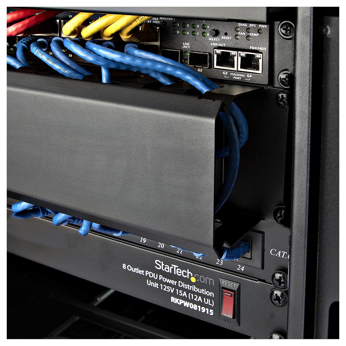 Aksesor Rack StarTech.com CMDUCT2U, Menaxhim Kabllosh, 2U, 19", me Kapak - Zezë - 15