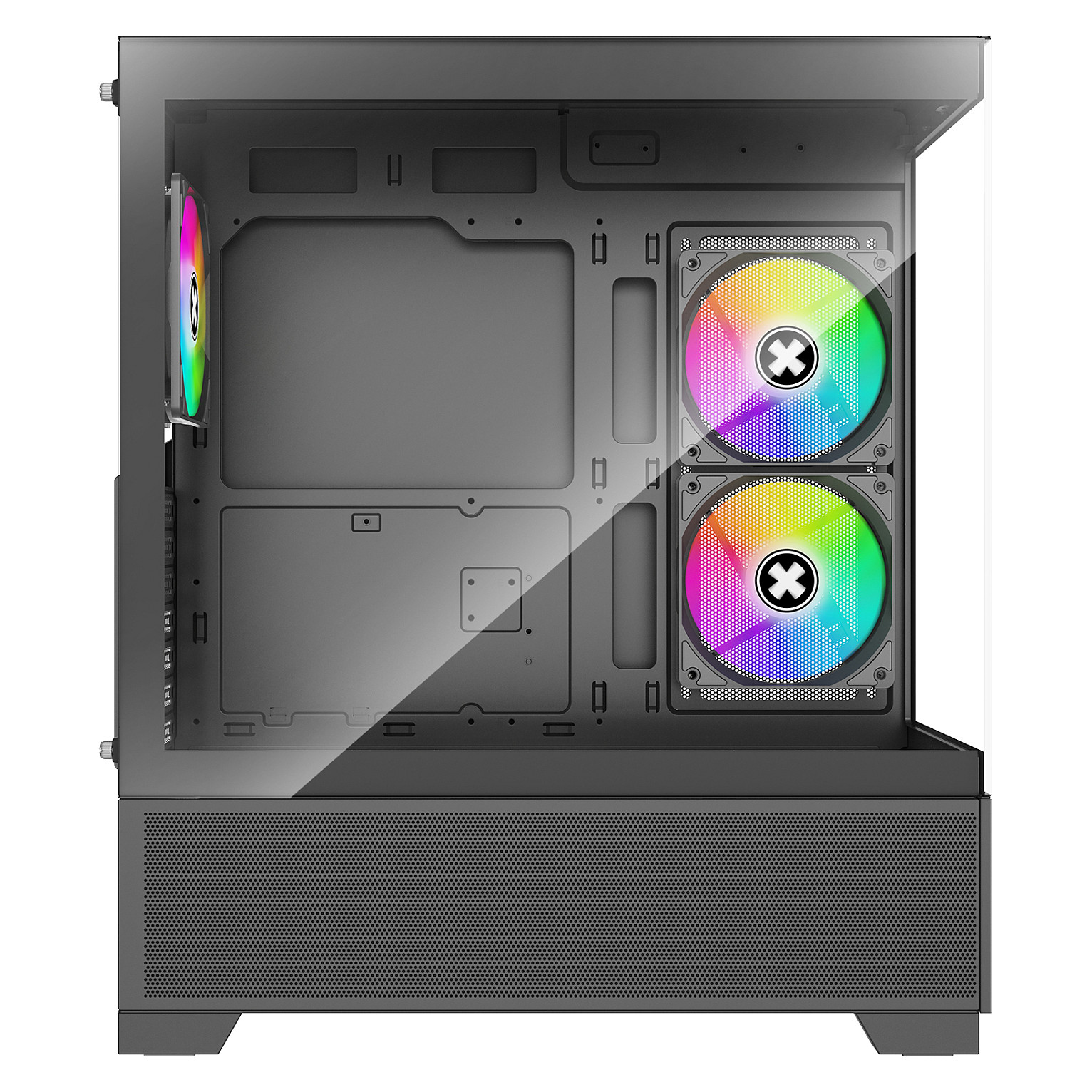 Kasë PC Xilence Beam / Midi Tower / ATX / 2x 120mm + 1x 120mm ARGB Fan / Tempered Glass - Zezë - 5