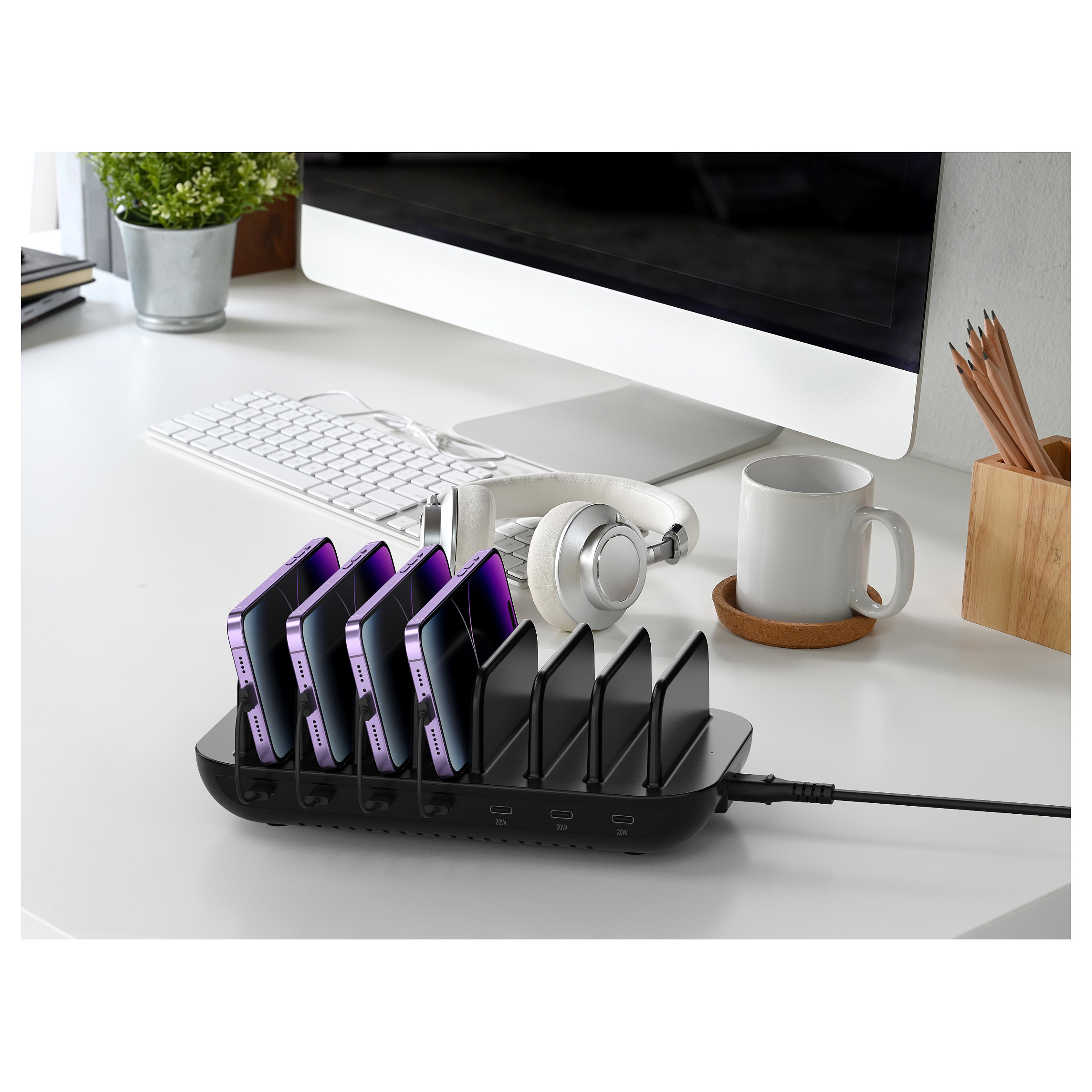 Aksesorë për telefon Conceptronic 7-Port USB-C Charger 160W PD3.0 – Zezë - 3