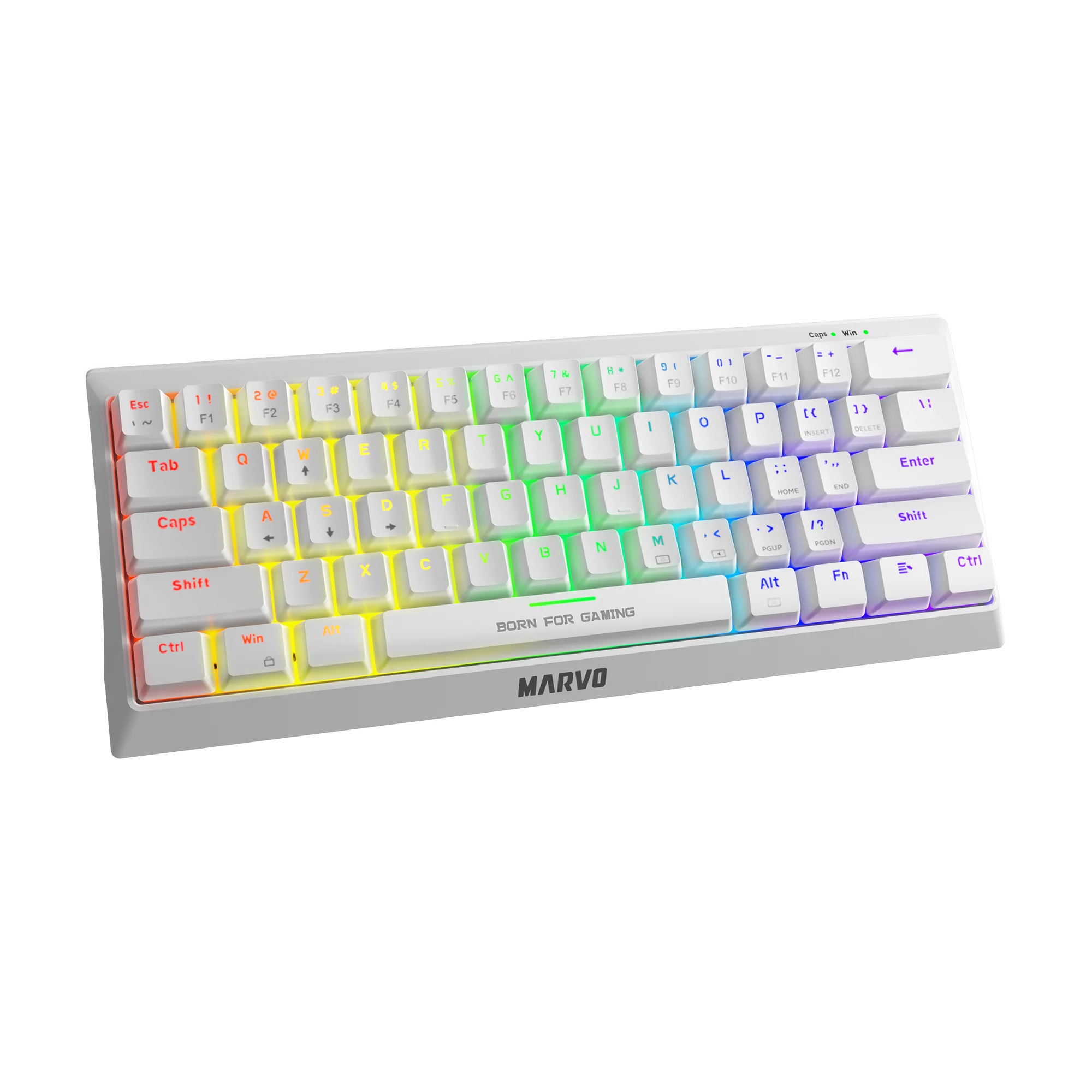 Tastierë Gaming MARVO KG962G WH / Mechanical / 61 Keys / USB-C - Bardhë - 4