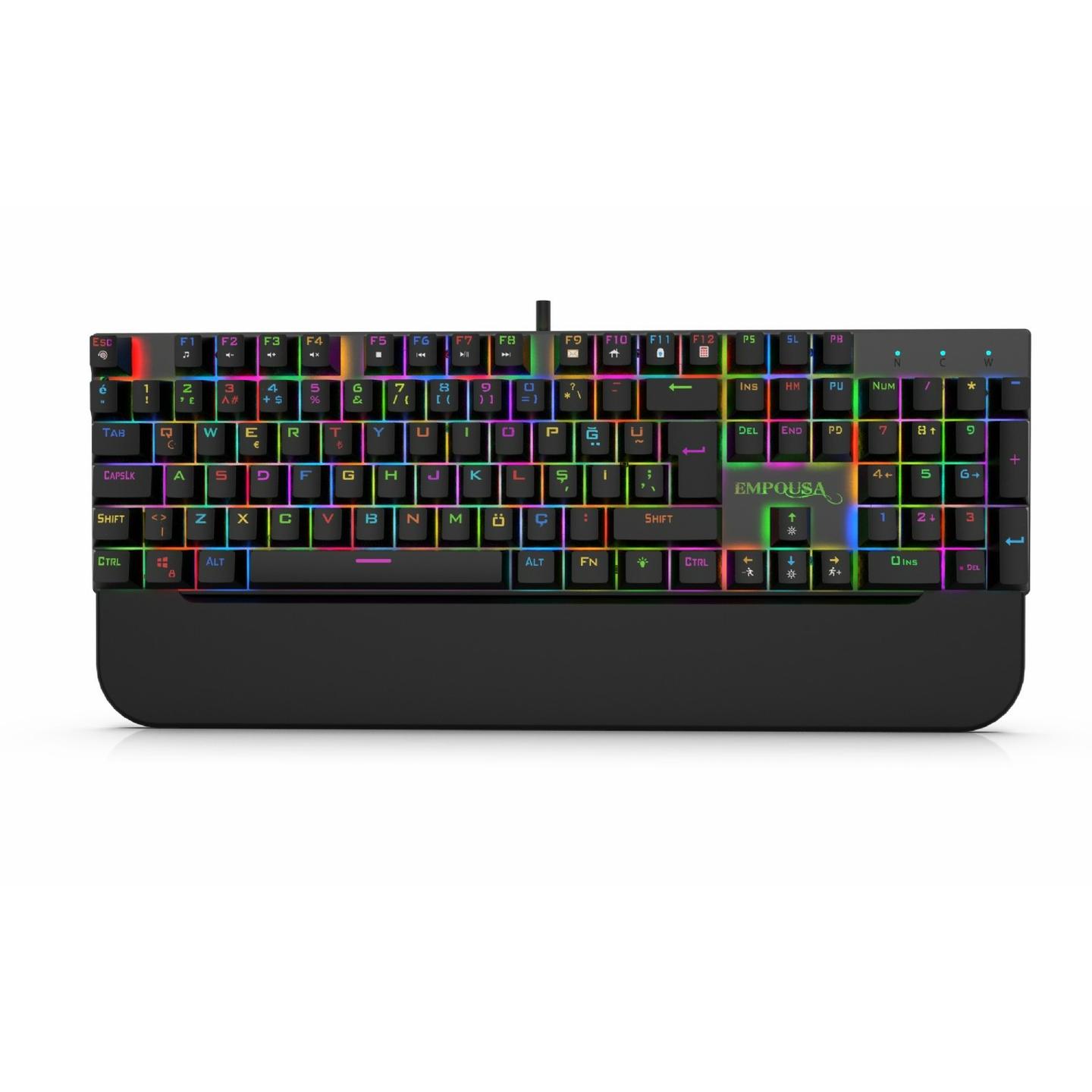 Tastierë Gaming INCA IKG-443 Empousa 100% / Mekanike / Red Switch / RGB / USB / 12 Multimedia Keys - Zezë