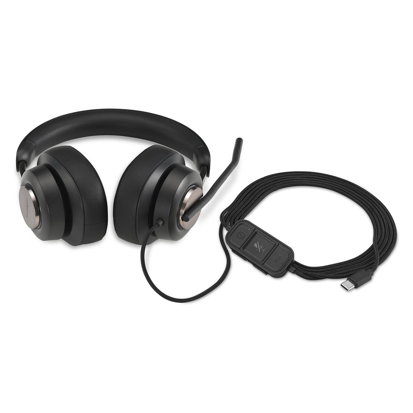 Kufje me kabllo Kensington H2000 / USB-C / Stereo / 40mm / Mikrofon me reduktim të zhurmës - Zezë - 2