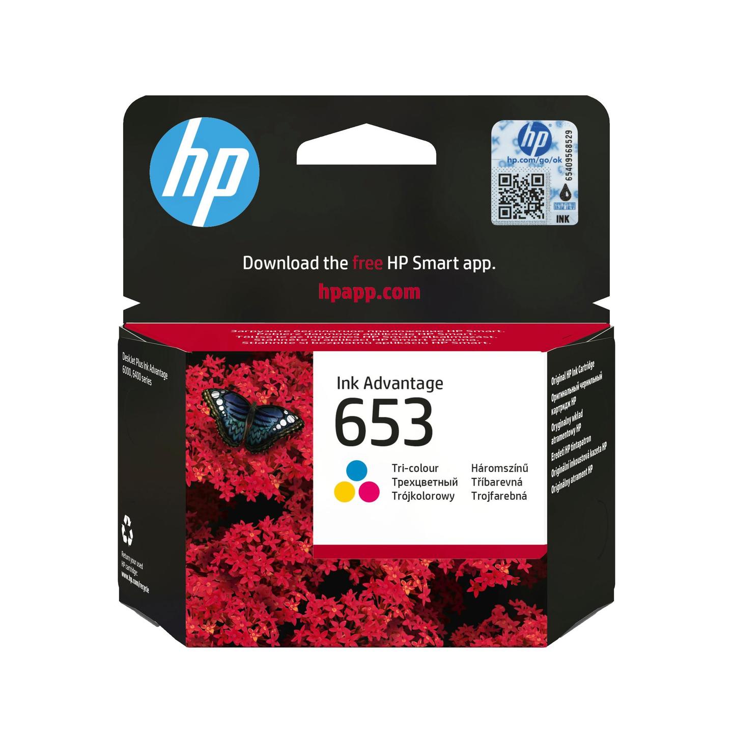 INK HP 653 / 3YM74AE / 200 faqe – Blu/Magenta/Verdhë