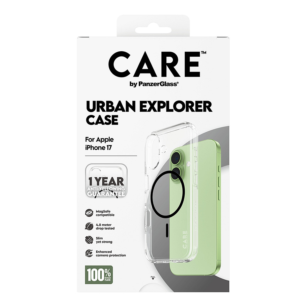 PanzerGlass CARE™ by ® Urban Explorer Case Transparent w. Black MagSafe iPhone 17 mobile phone case - 3