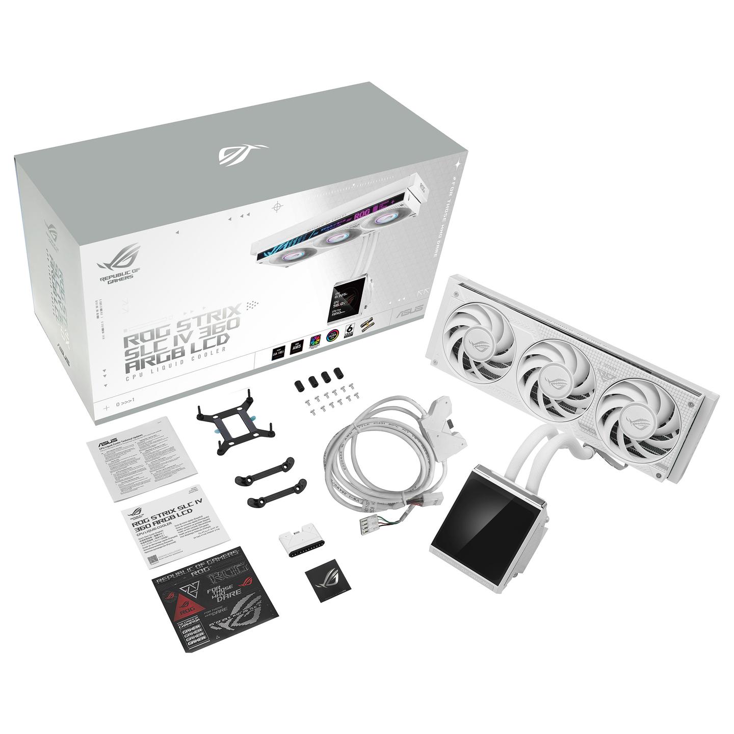 Ftohës për Procesor ASUS ROG Strix SLC IV 360 ARGB LCD / AIO 360mm / ARGB / LCD 5.08" / 3x Fan – Bardhë - 19