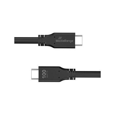 Kabllo USB MediaRange MRCS218 / USB-C në USB-C / USB 3.2 Gen 1x2 / 10 Gbit/s / PD 3.0 100W / E-Mark / 3m - Zezë - 2