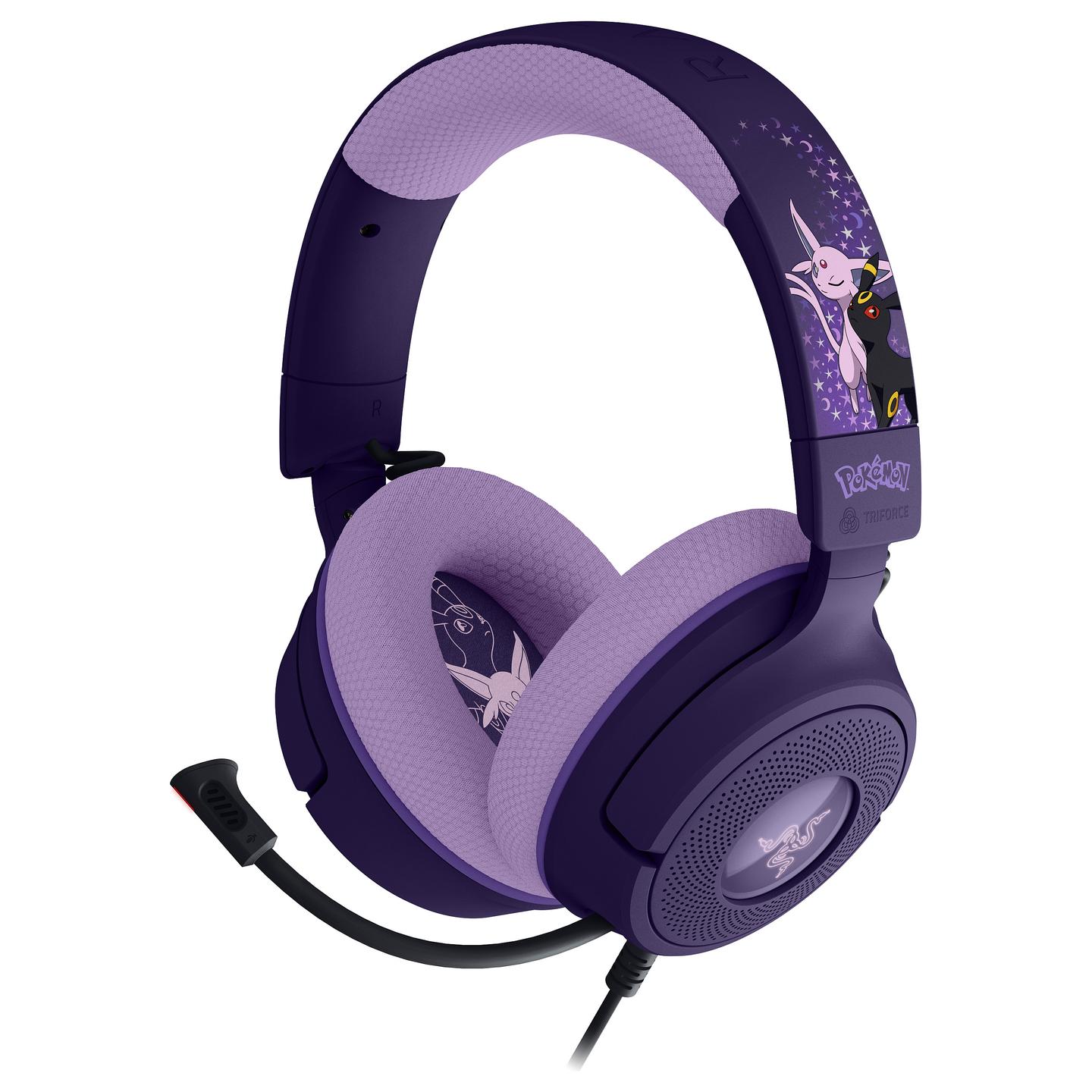 Kufje Gaming Razer Kraken V4 X / Pokémon Espeon & Umbreon Edition / USB-C / USB-A / 40mm / 20-20000Hz / 7.1 Surround Sound / Mikrofon HyperClear / RGB - Shumëngjyrëshe - 2