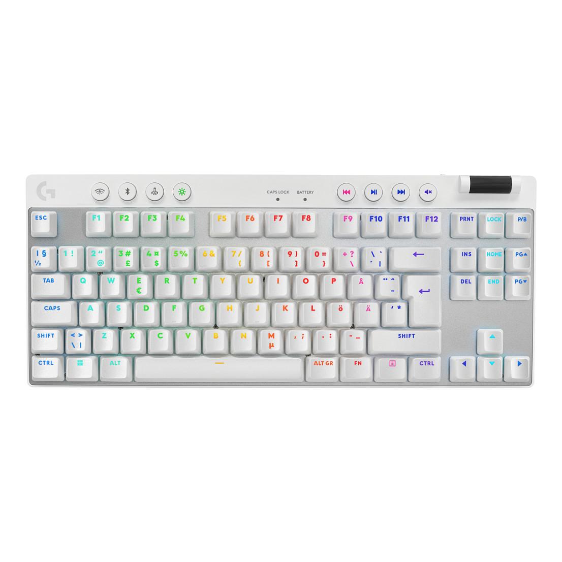 Tastierë Gaming Logitech G PRO X TKL LIGHTSPEED, Mekanike, GX Brown Tactile, Wireless 2.4 GHz, Bluetooth, RGB LIGHTSYNC, Nordic QWERTY – Bardhë - 3