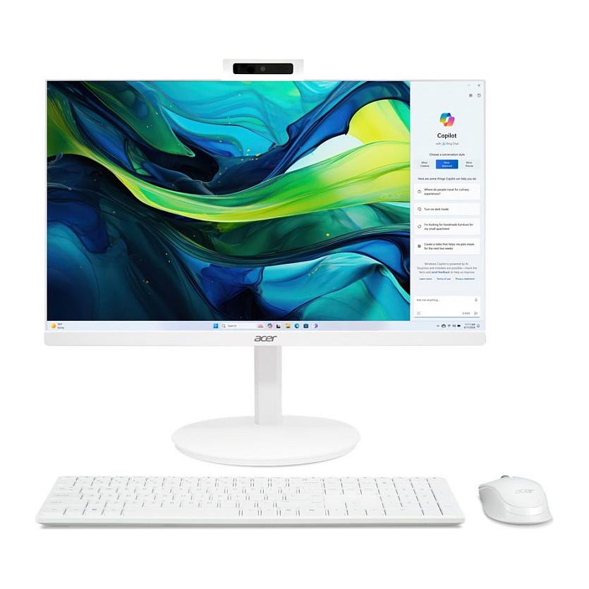 AIO Acer Aspire C27, Core i7-1355U, 16GB DDR4, 1TB, 27" FHD IPS 120Hz, Intel Iris Xe Graphics, Tastierë & Maus - Bardhë