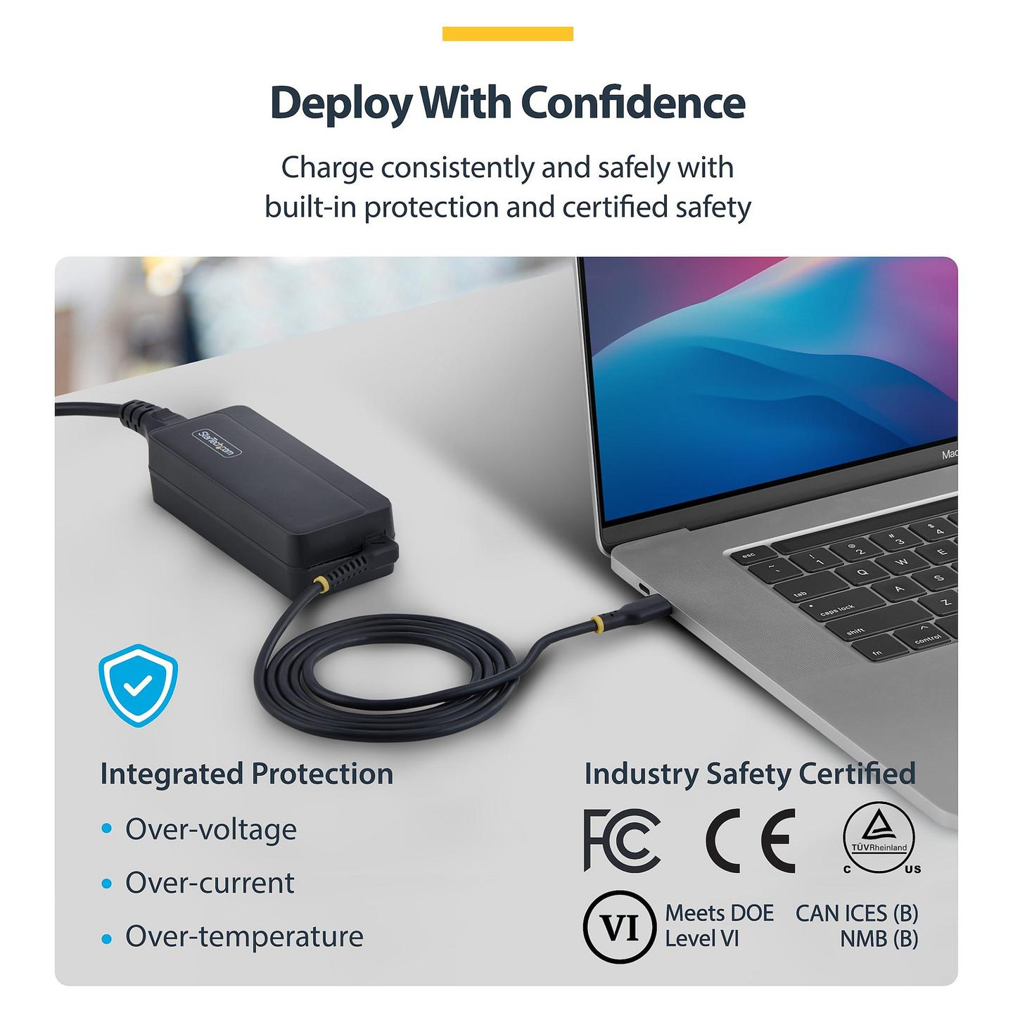 Adapter për Laptop StarTech 1140LE-USB-C-CHARGER, USB-C, 140W, GaN, Power Delivery 3.1, 5A - Zezë - 8