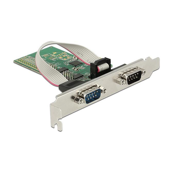 Kartë Zgjerimi PCI Express Delock 89557 / PCIe 2.0 x1 / 4x RS-232 DB9 / 921.6Kbps / ASIX AX99100 / Low Profile - 2