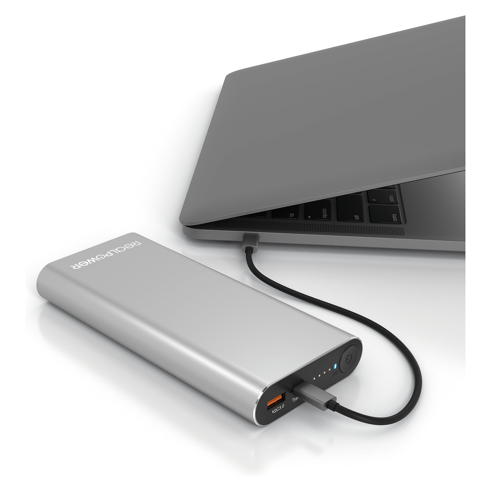 Powerbank RealPower PB-20000PD Pro / 20000mAh / 100W / USB-C / Quick Charge 3.0 – Argjendtë - 2