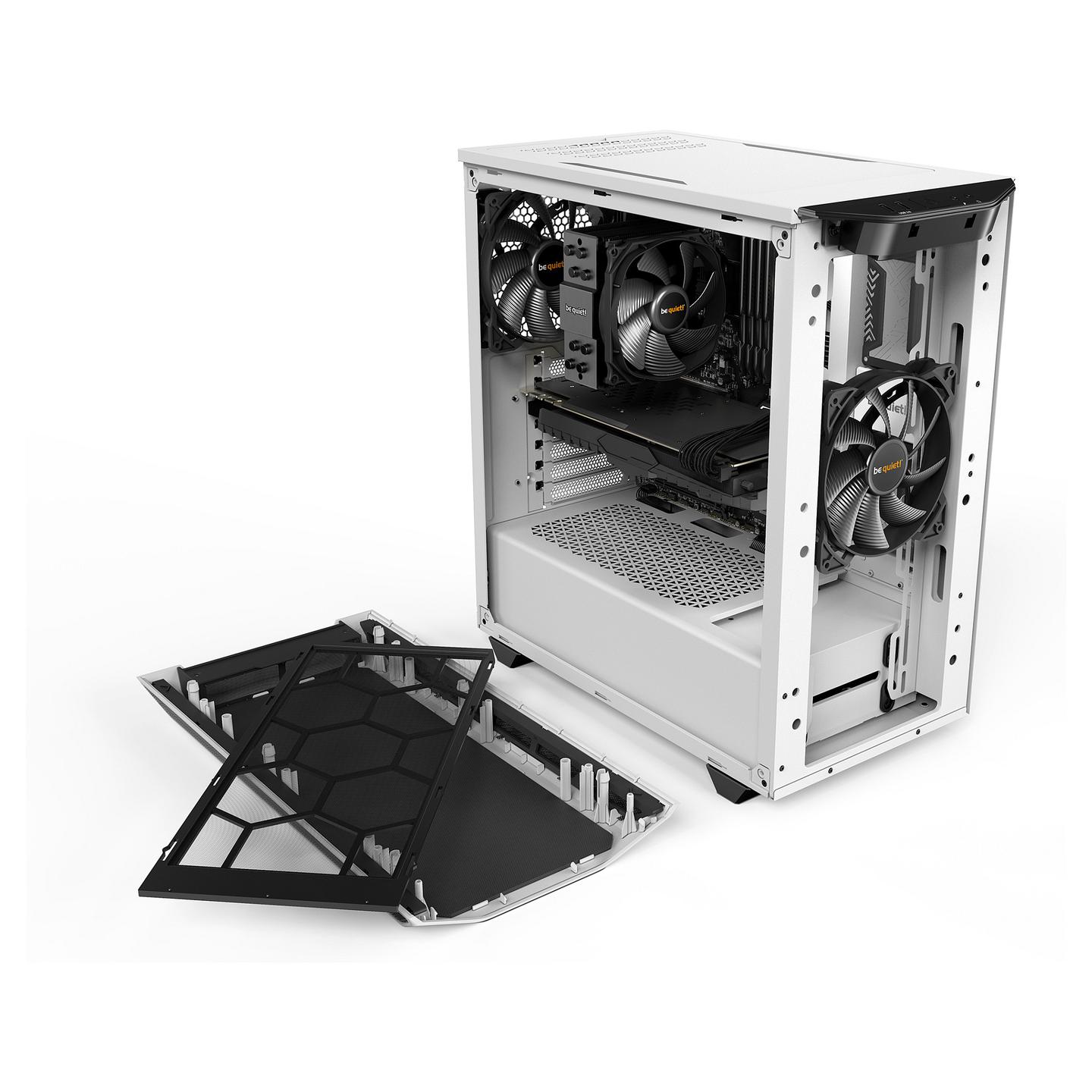Kasë be quiet! PURE BASE 500 Window / Midi-Tower / Xham i Temperuar / 2x140mm / ATX – Bardhë - 7