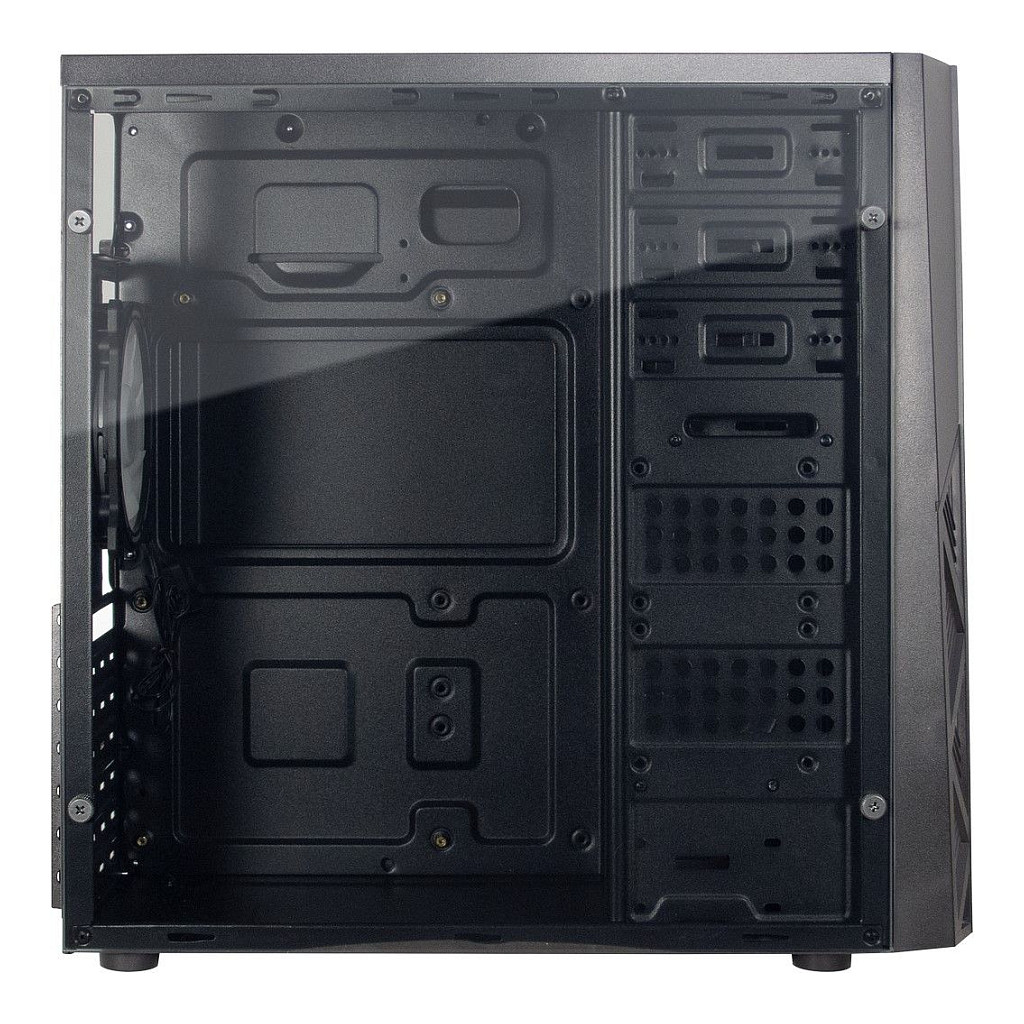 Kasë PC Inter-Tech B-02 / Midi Tower / ATX / 1x 120mm RGB Fan / 3x 3.5" + 2x 2.5" Bay / Acrylic Side Panel / RGB - Zezë - 6