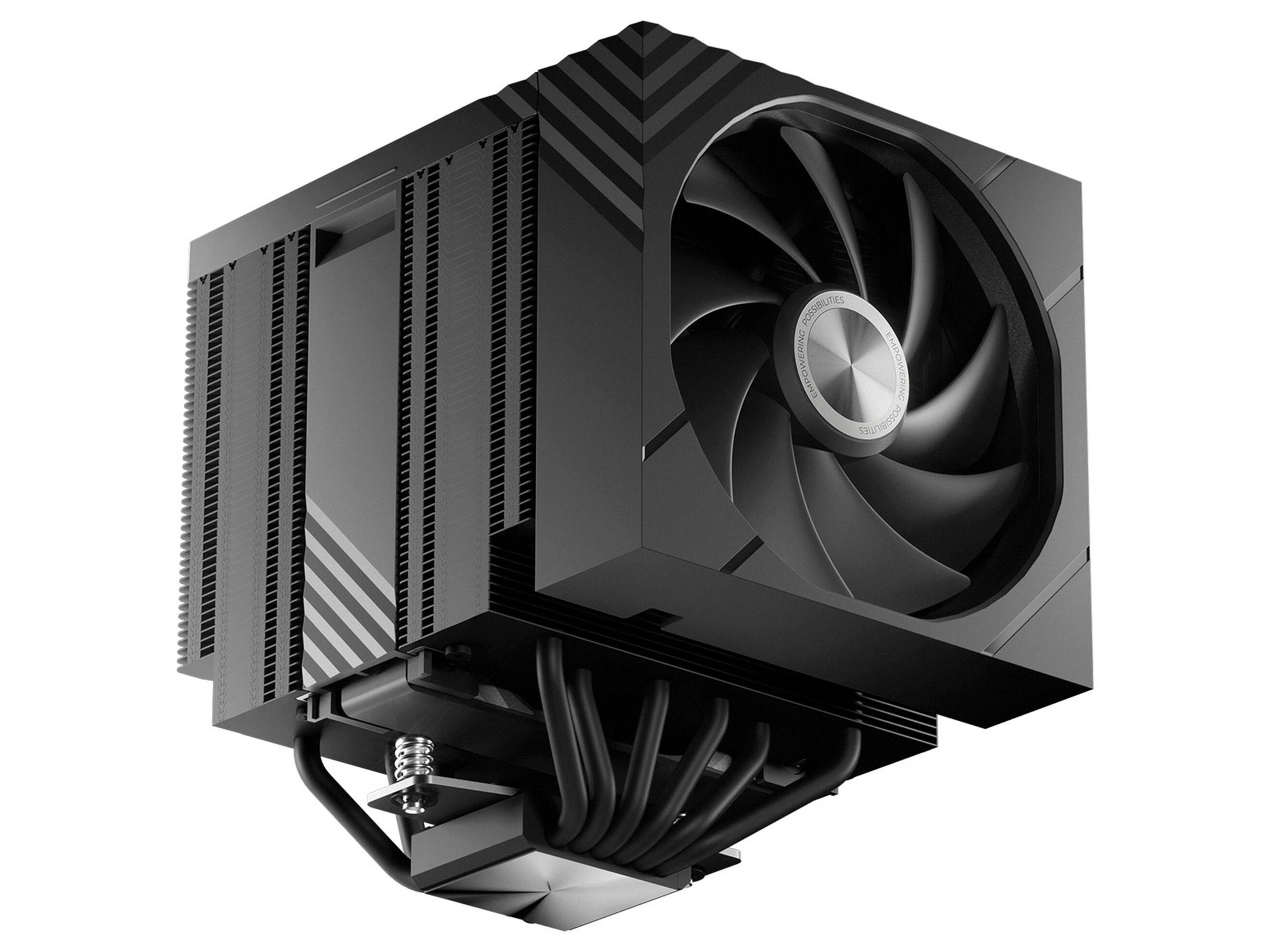 Ftohës për Procesor TRYX TURRIS T620 / Dual Tower / 280W TDP / 6× Heatpipe / 2×120mm PWM Fan / 5" IPS Display / AM4/AM5 / LGA1700/1851 – Zezë - 2