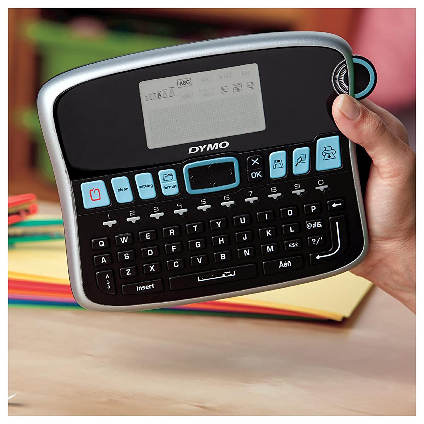Printer Label Dymo LabelManager 360D, QWERTZ, D1, 6–19 mm, 180 dpi - Zezë/Argjend - 14