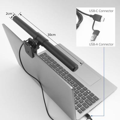 Shirit Ndriçues LED për Laptop ACT AC8050, me kapëse, ndriçim të rregullueshëm, 3 temperatura ngjyrash, USB – Zezë - 2