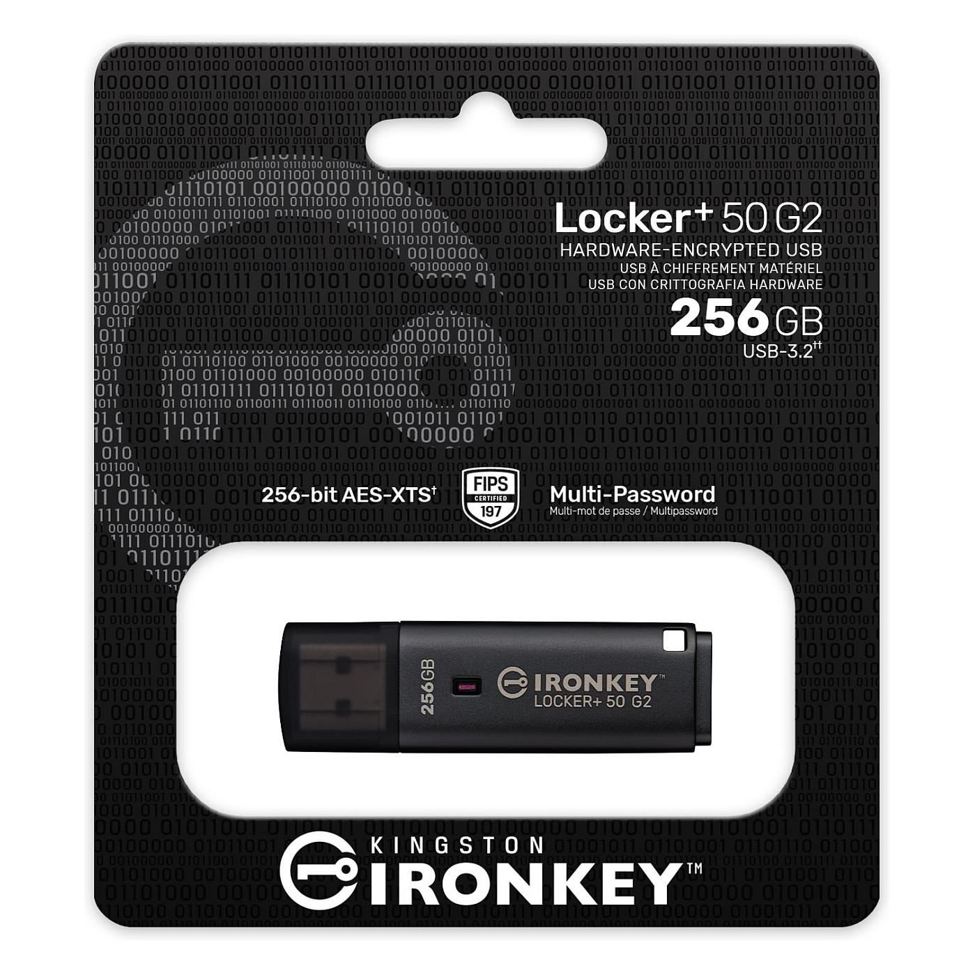 USB Flash Drive Kingston IronKey Locker+ 50 G2, 256GB, USB 3.2 Gen 1, AES 256-bit, FIPS 197 – Zezë - 4