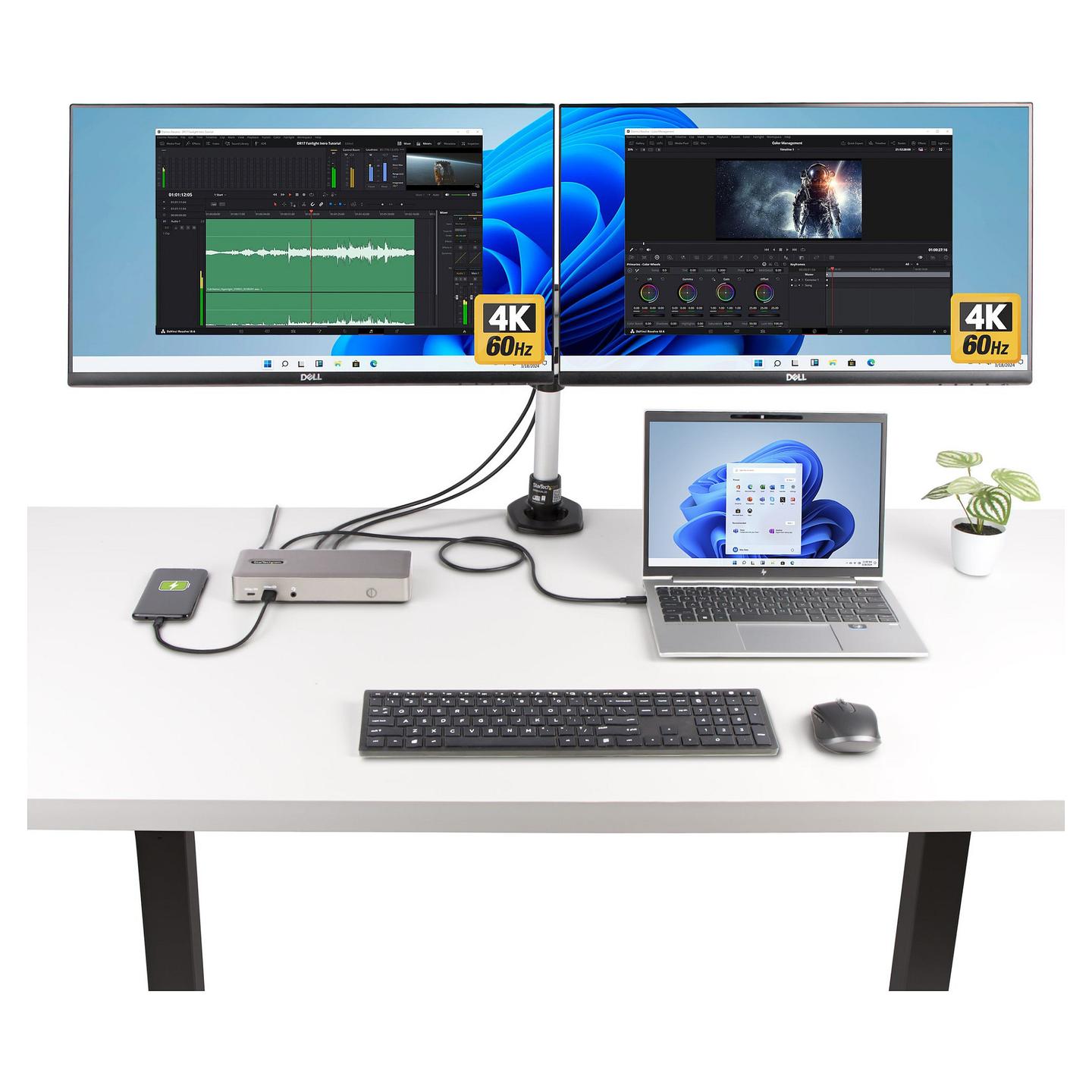 Docking Station StarTech.com 150UE-USB4DOCKTRIPLE, USB4 40Gbps, 3× HDMI/DisplayPort, 4× USB-A, 2× USB-C, 2.5GbE, PD 100W - Hiri - 8