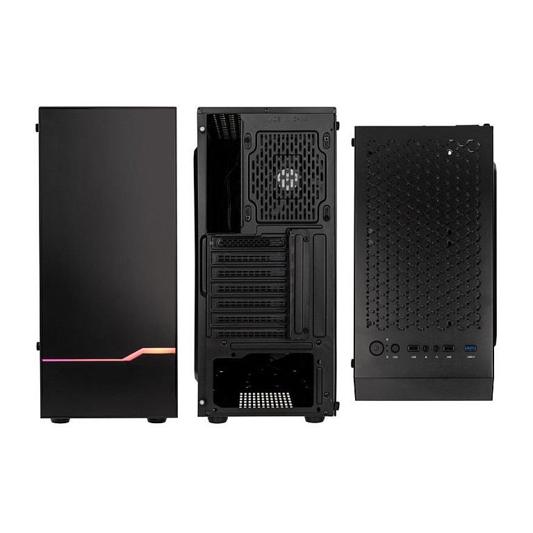 Kasë PC Kolink Inspire K9 ARGB / Midi Tower / ATX / 1x 120mm ARGB Fan / Tempered Glass - Zezë - 4