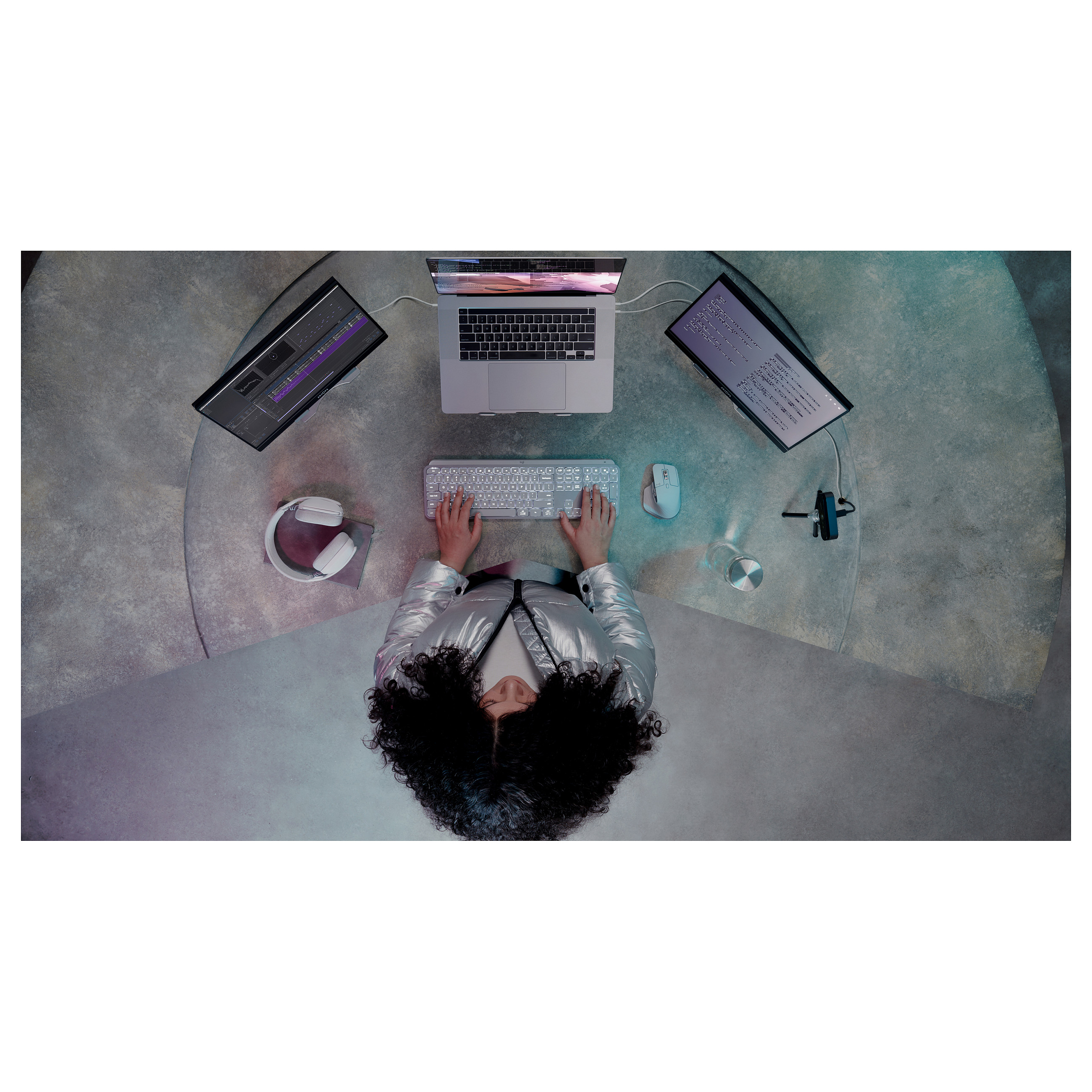 Tastierë Pa kabllo Logitech MX Keys S / 100% / Scissor / RF Wireless + Bluetooth / Portuguese Layout / Backlit - Bardhë - 7