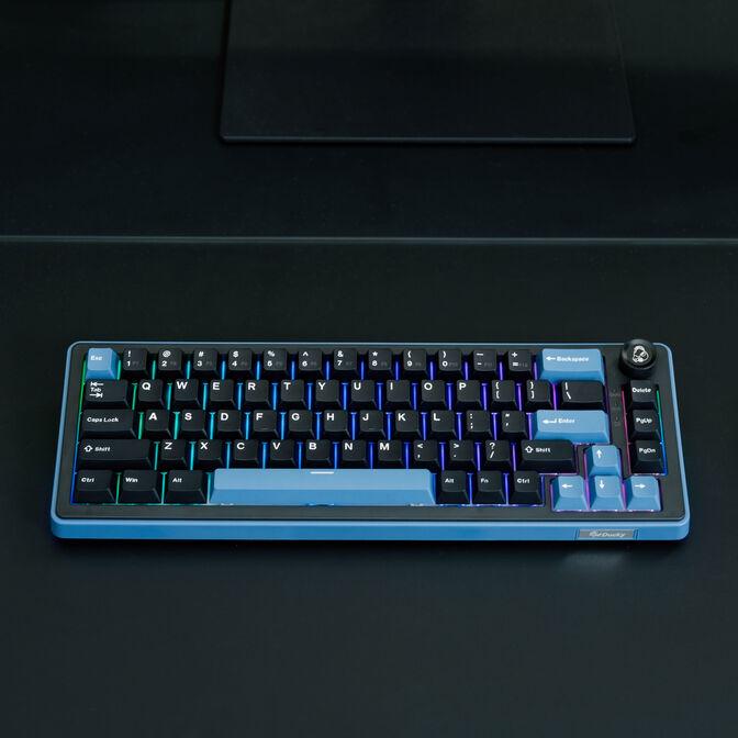 Tastierë Gaming Ducky OK-M 65 / 65% / Mekanike / KTT Baby Blue / Hot-Swap / Wired&Wireless / RGB / USB-C / Bluetooth + 2.4 GHz - Zezë - 6