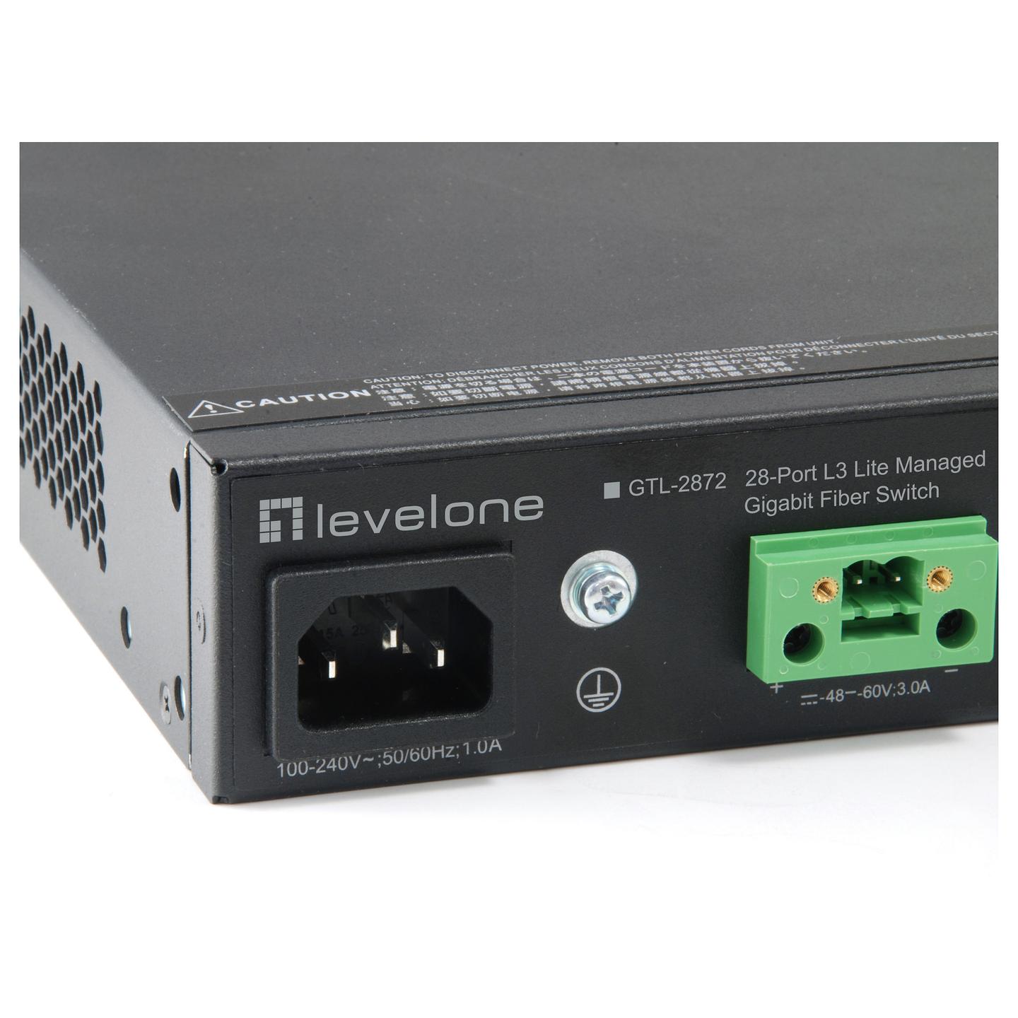 Switch LevelOne GTL-2872, 20× SFP 1G, 4× Combo Gigabit RJ45/SFP, 4× SFP+ 10G, Layer 3 Lite Managed, 128Gbps – Zezë - 3