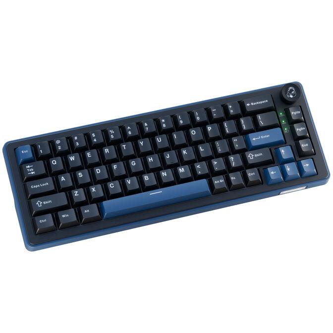 Tastierë Gaming Ducky OK-M 65 / 65% / Mekanike / KTT Baby Blue / Hot-Swap / Wired&Wireless / RGB / USB-C / Bluetooth + 2.4 GHz - Zezë - 2
