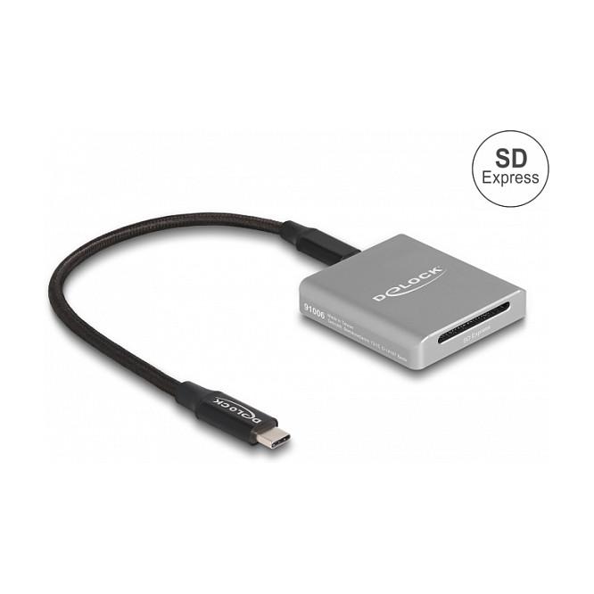 Lexues Kartelash DeLOCK 91006 / SD Express / SD / SDHC / SDXC / UHS-I / UHS-II / USB 3.2 Gen 2 / USB-C / 10 Gbit/s - Gri - 3