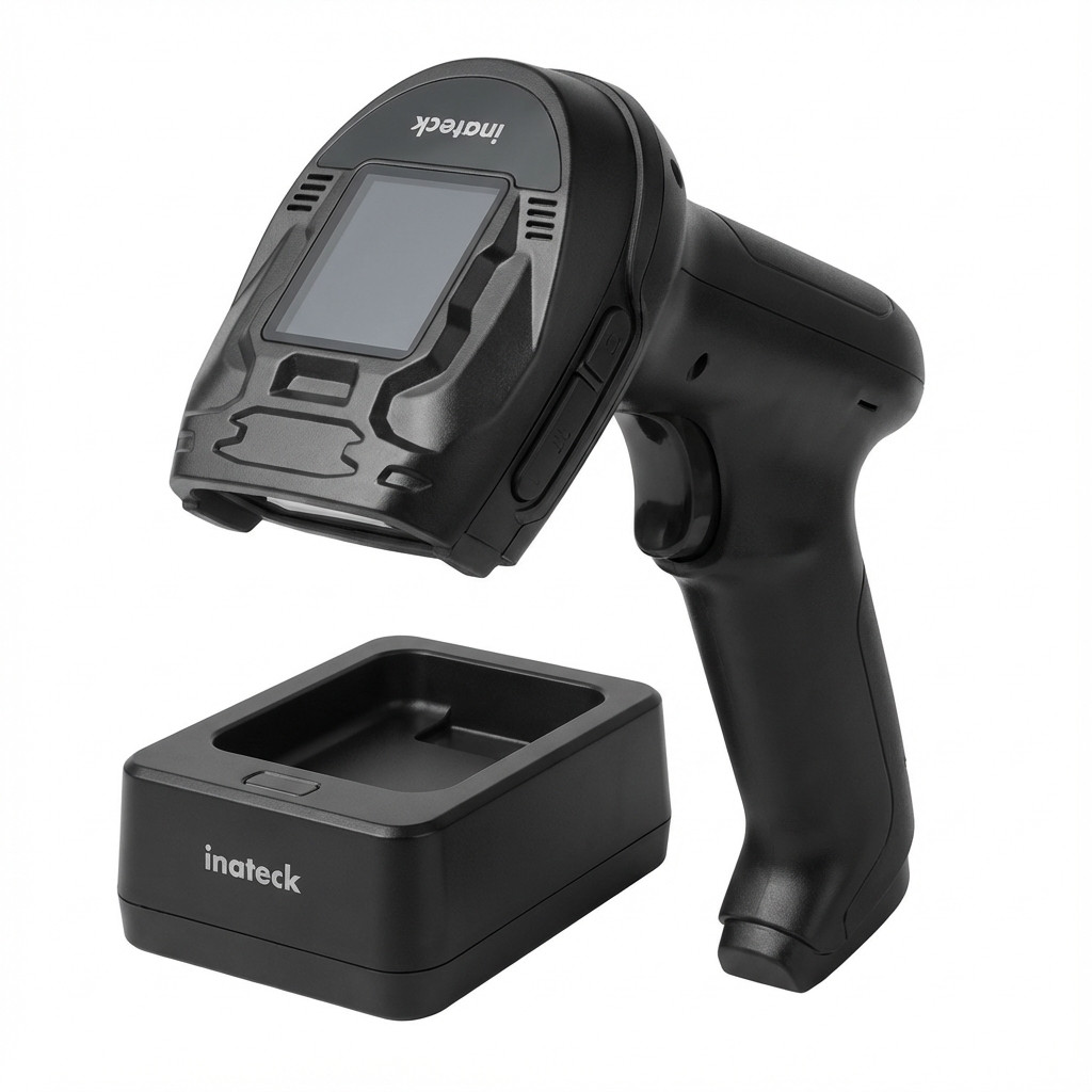 Skaner Barkodesh Inateck Pro 8 / 1D/2D / CMOS + CCD / Bluetooth + 2.4G / 100m / Stacion Transferimi - Zezë