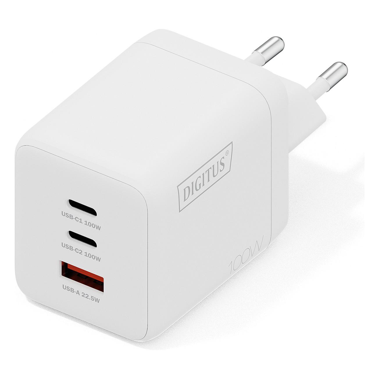 Adapter Digitus DA-10304 / 100W / GaN / 2x USB-C + 1x USB-A / Fast Charging - Bardhë - 3