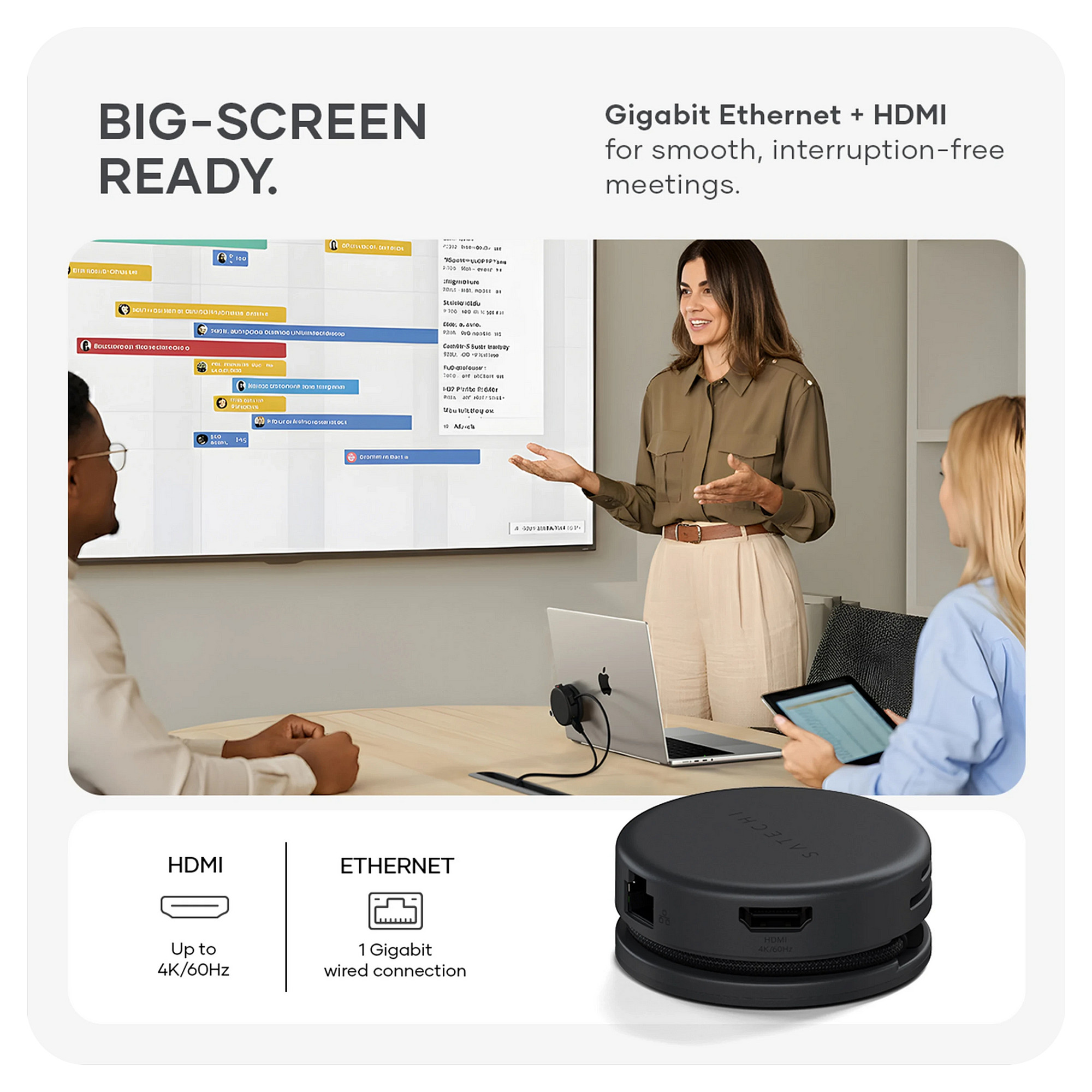 Hub Satechi OntheGo ST-POTG7C / 2x USB-A / HDMI 4K 60Hz / Gigabit Ethernet / SD & MicroSD / USB-C PD 100W – Zezë - 6