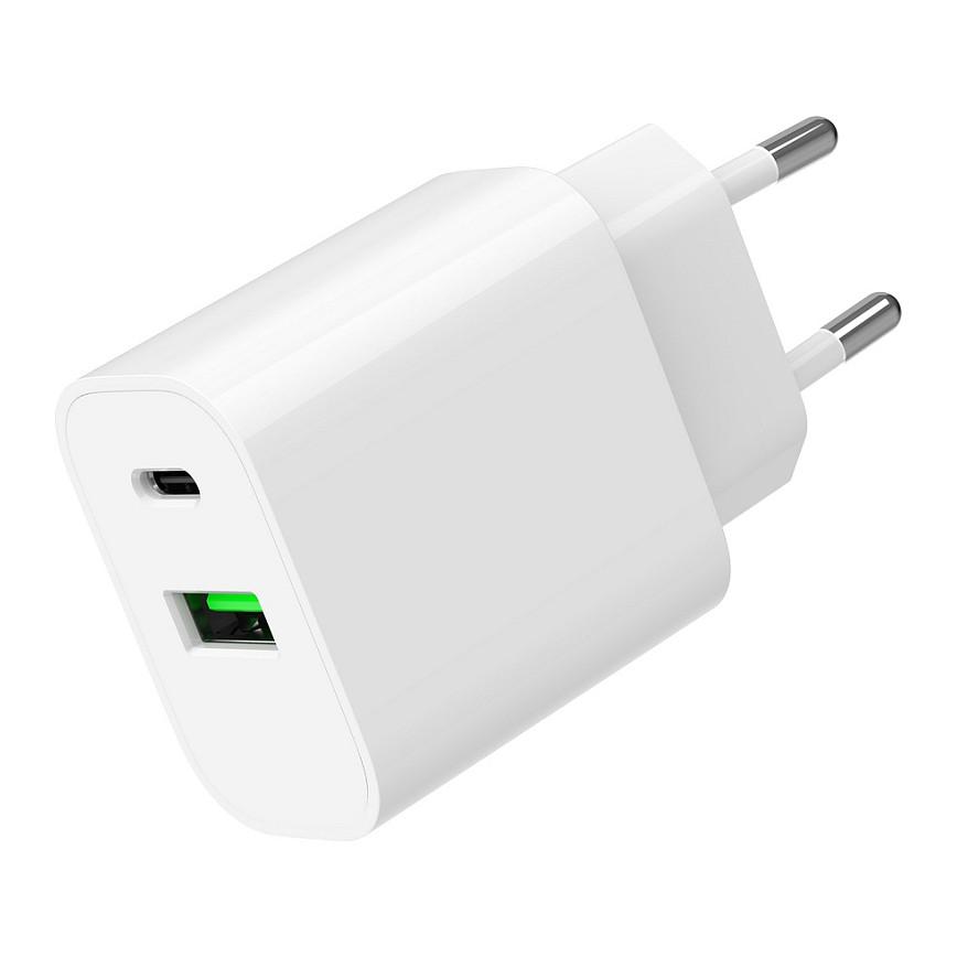 Adapter Gembird TA-UC-PDQC20-01-W / 20W / 1x USB-C PD 20W / 1x USB-A QC 3.0 20W / 2-Port – Bardhë - 4