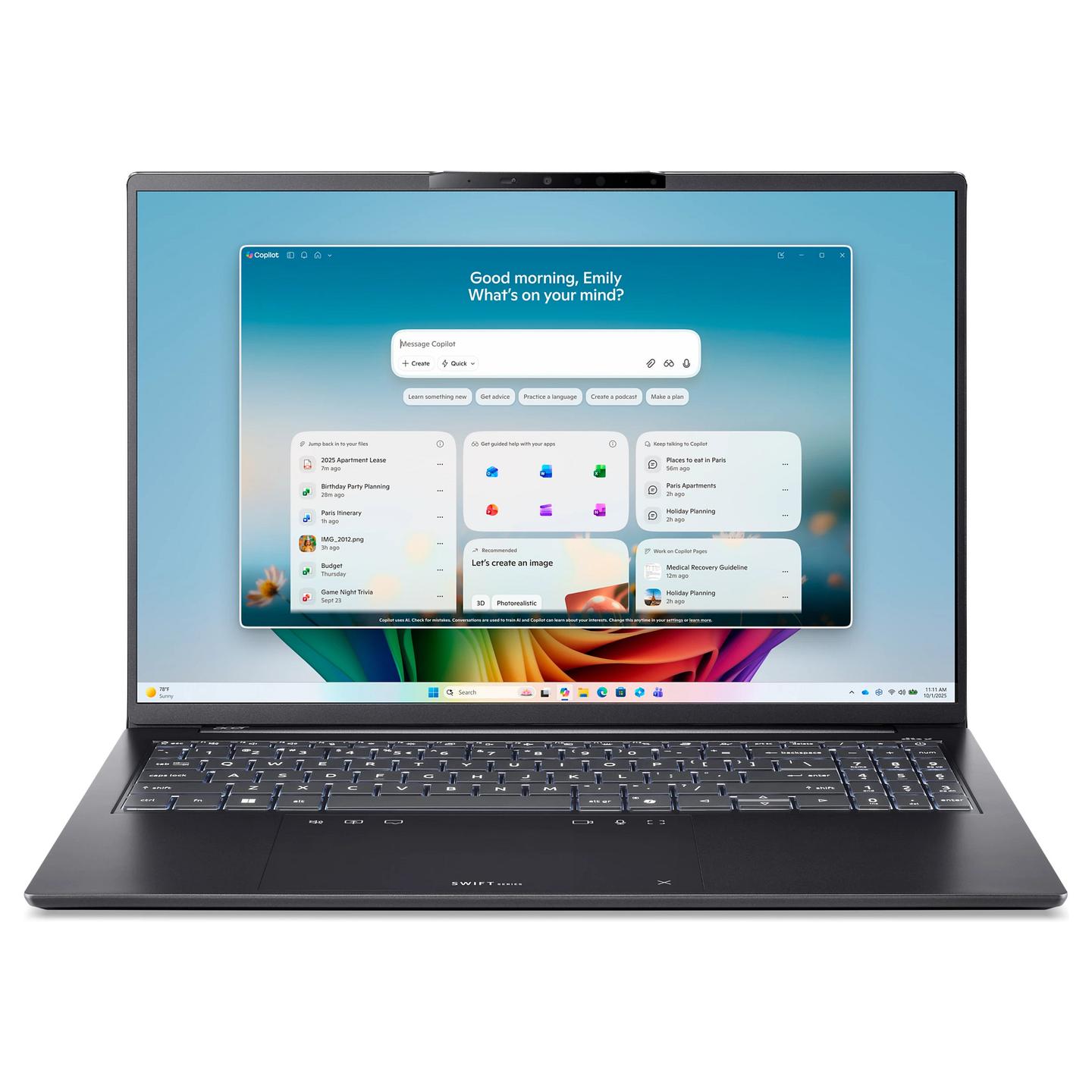Laptop Acer Swift Go 16 AI SFG16-I71-77NZ / Ultra 7 355 / 16GB LPDDR5X / 512GB / 16" WUXGA OLED / Intel Graphics - Hiri - 2