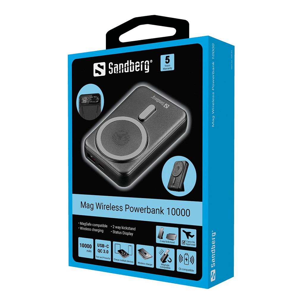 Powerbank Sandberg 420-94 / 10000mAh / Type-C (22.5W) + Type-A (20W) – Zezë - 6