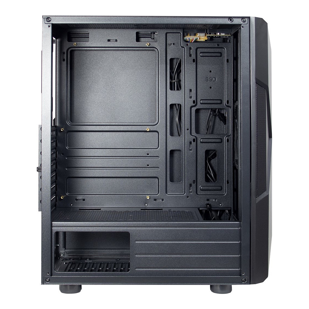 Kasë PC Inter-Tech IT-3306 Cavy / Midi Tower / ATX / 1x 120mm ARGB Fan / 2x 3.5" + 2x 2.5" Bay / Acrylic Side Panel - Zezë - 5