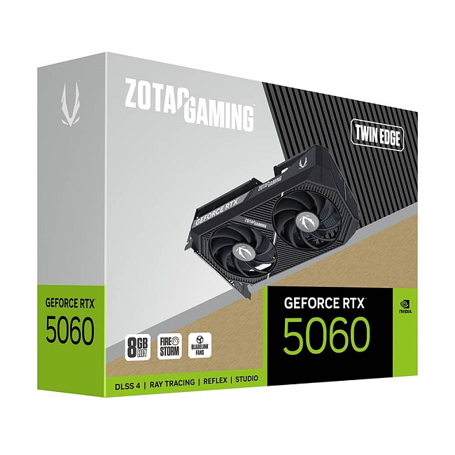 Kartë Grafike NVIDIA ZOTAC GAMING GeForce RTX 5060 Twin Edge / 8GB GDDR7 / PCIe 5.0 / Dual Fan – Zezë - 7