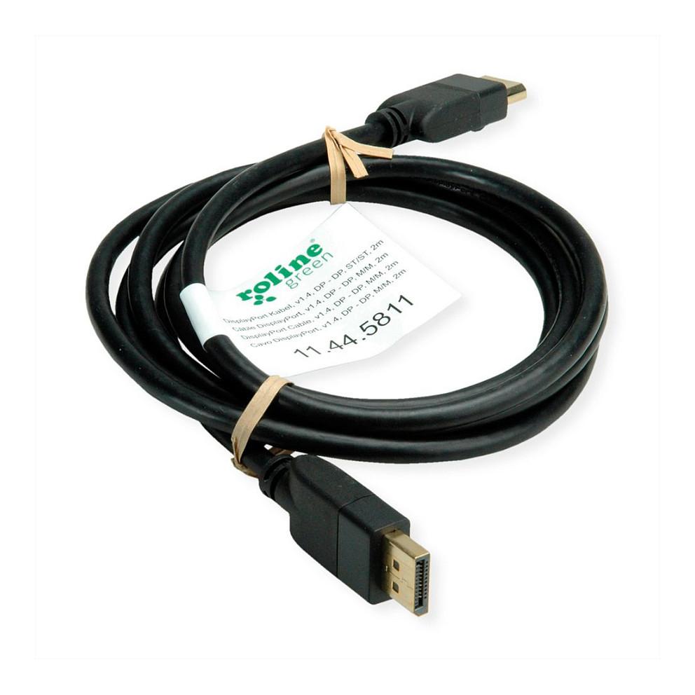 Kabllo DisplayPort ROLINE GREEN 11.44.5813 / DisplayPort 1.4 / 5m / 8K 60Hz - Zezë - 3
