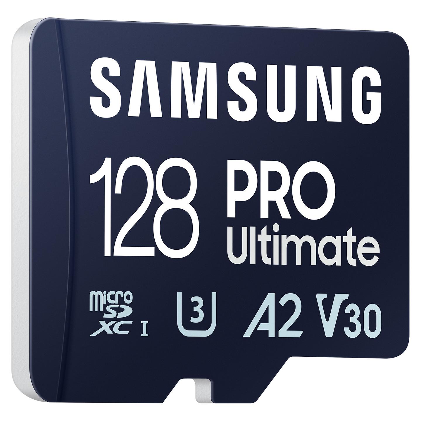 Kartë Memorie Samsung PRO Ultimate MB-MY128S, microSDXC, 128GB, UHS-I U3, V30, A2, 200MB/s, me Adapter - Blu - 3
