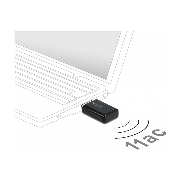 Kartelë Rrjeti DeLOCK 12550 / USB 3.2 Gen 1 / Wi-Fi 5 / Dual-Band / 867 + 300Mbps – Zezë - 3