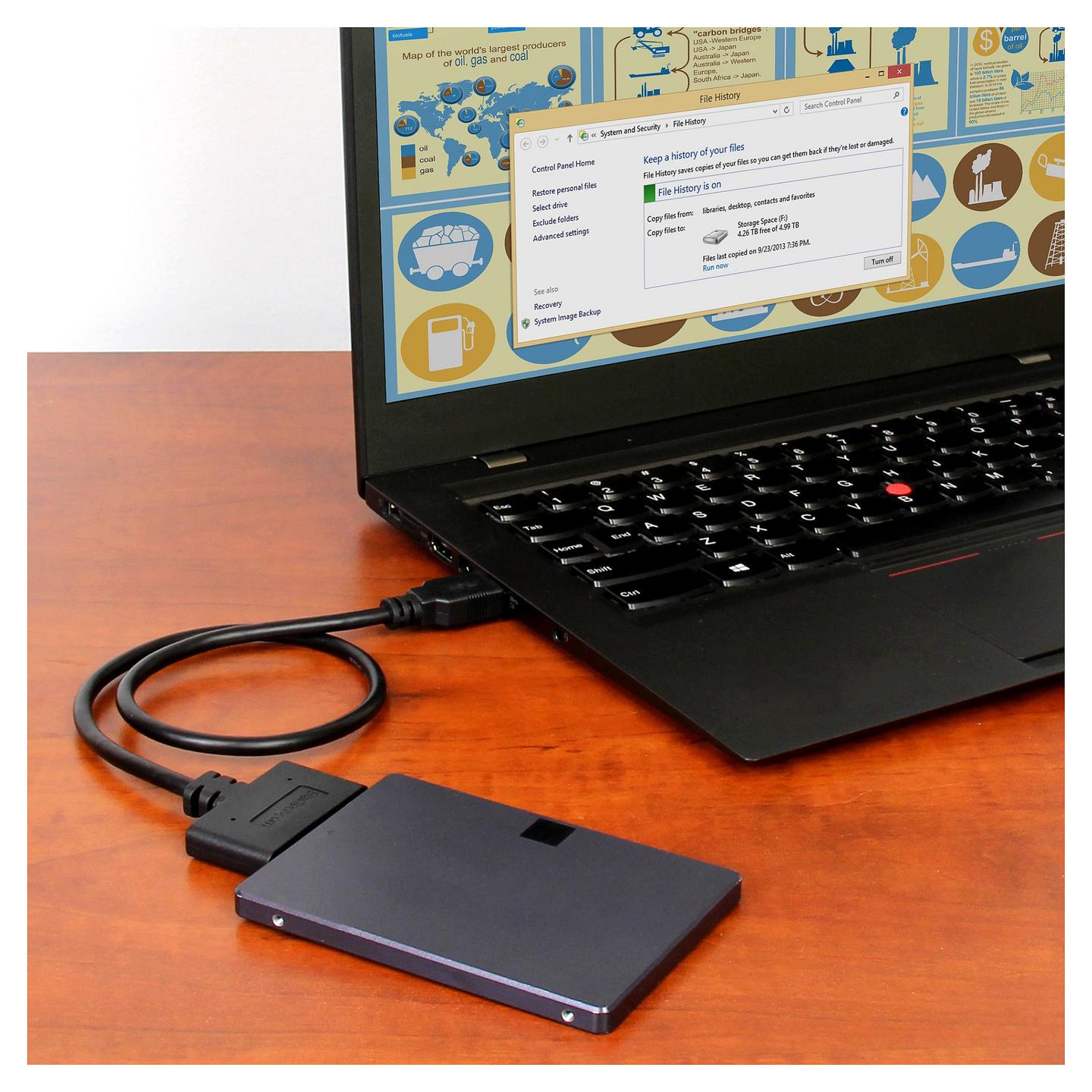 Kabllo USB StarTech.com USB312SAT3CB, USB 3.1 Gen 2, USB-A në SATA 2.5", 10 Gbps, UASP, 0.5 m - Zezë - 4