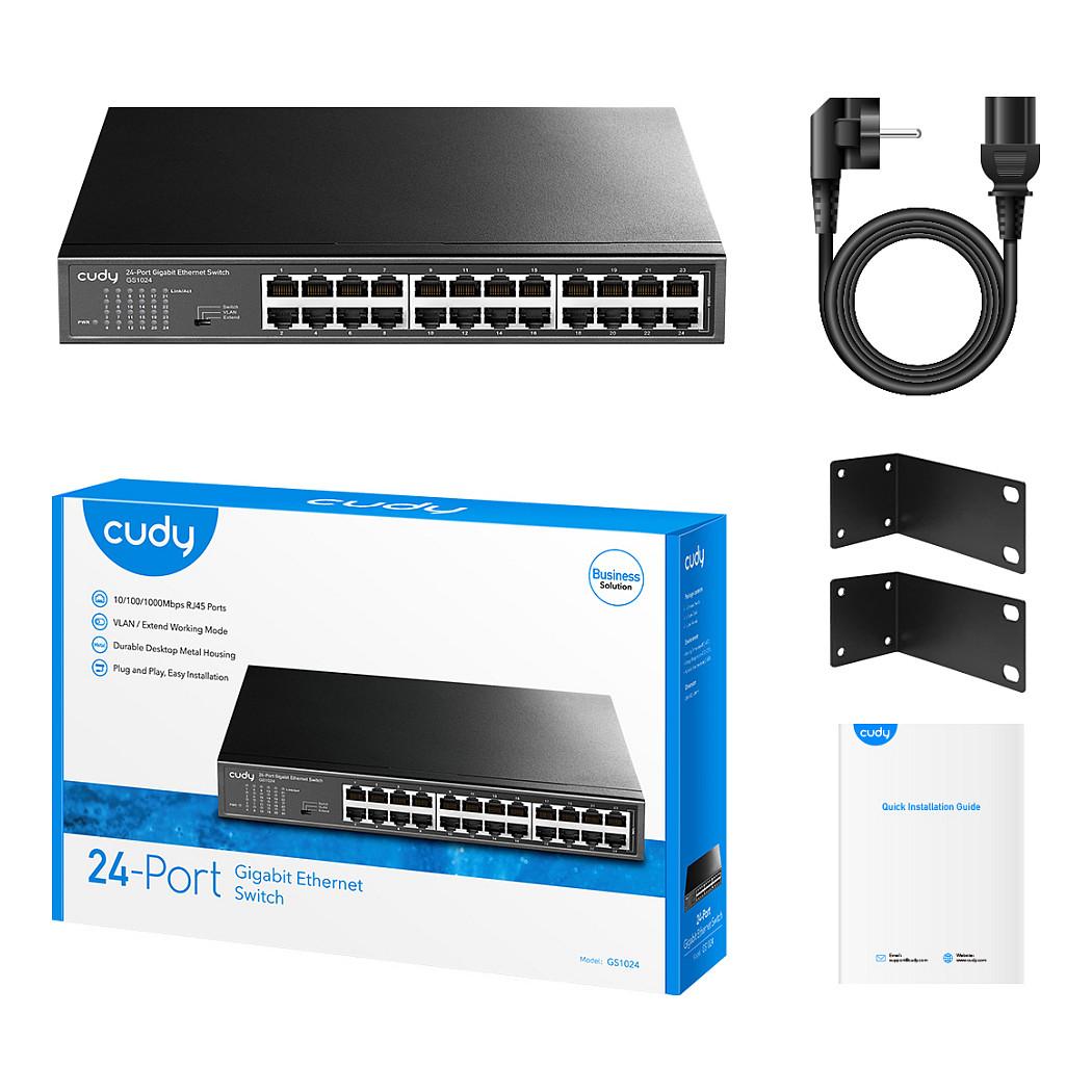 Switch Cudy GS1024 RM 24-Port Gigabit / 10/100/1000 Mbps - 4