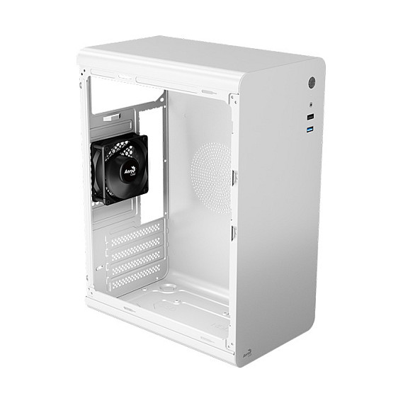 Kasë PC Aerocool CS110 / Mini Tower / Micro ATX / 1x 80mm Fan Support / SPCC / Steel Front - Bardhë - 4